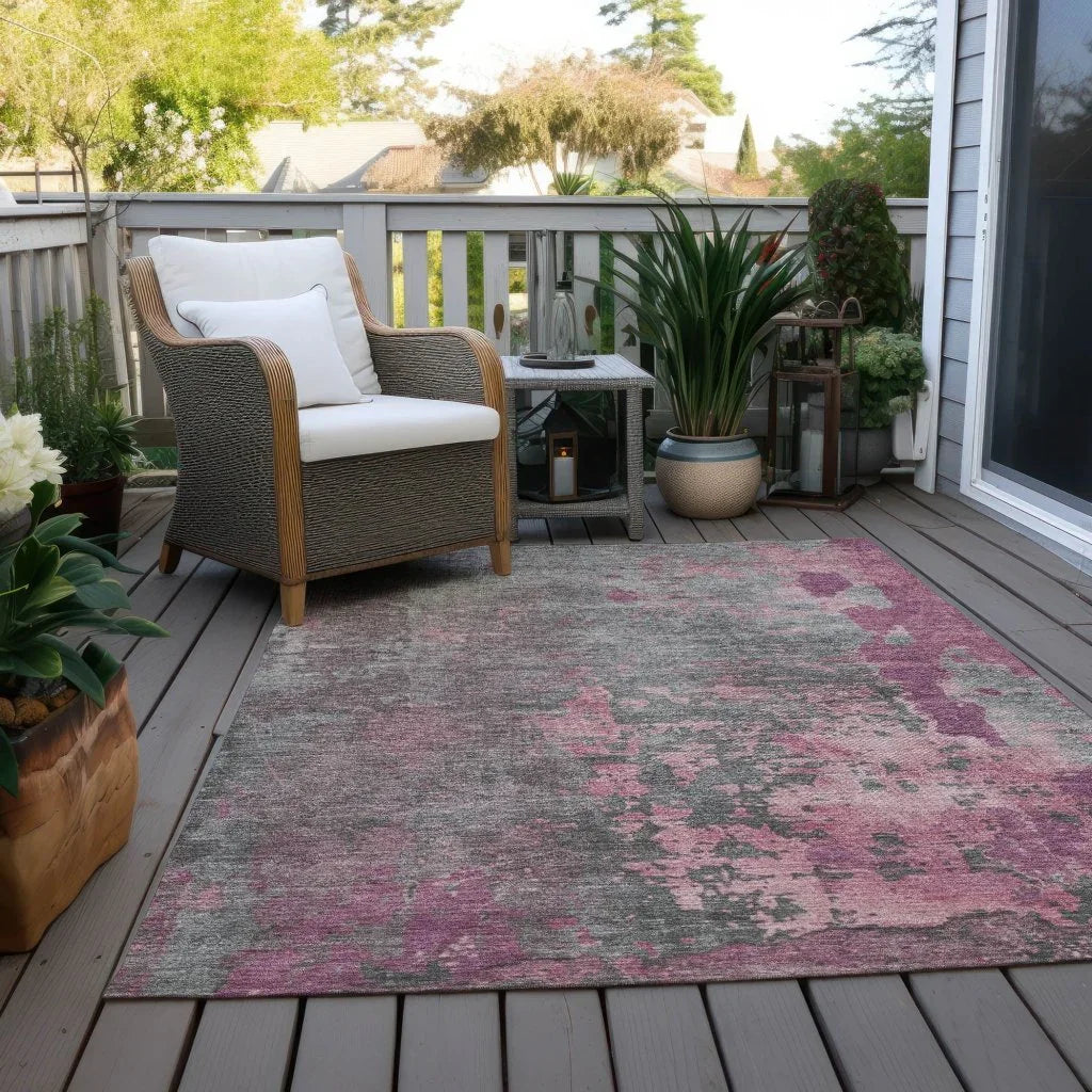 Elon Pink Washable Indoor - Outdoor Rug - LOOMLAN - LOOMLAN Rugs - Outdoor Rugs