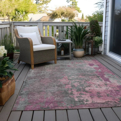 Elon Pink Washable Indoor - Outdoor Rug - LOOMLAN - LOOMLAN Rugs - Outdoor Rugs
