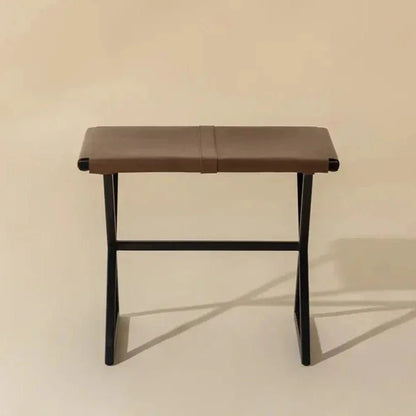 Elon Vintage Leather Stool - LOOMLAN - SUNPAN - Poufs and Stools