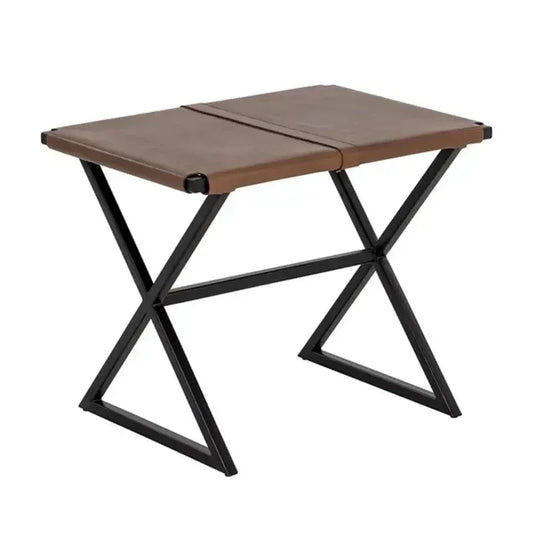 Elon Vintage Leather Stool - LOOMLAN - SUNPAN - Poufs and Stools