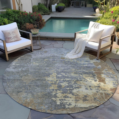 Eloril Brown Washable Indoor-Outdoor Rug
