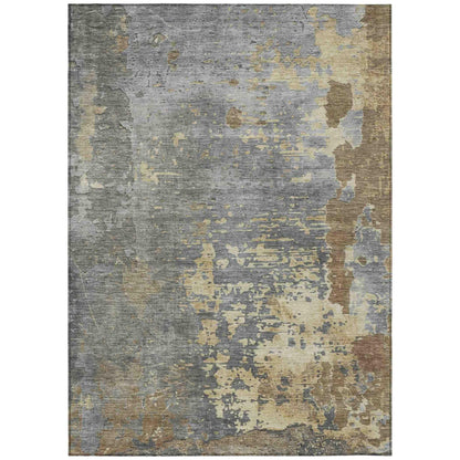 Eloril Brown Washable Indoor-Outdoor Rug