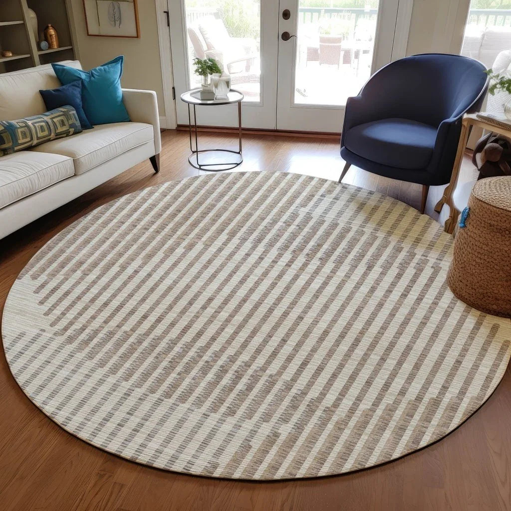 Elowen Beige Washable Indoor-Outdoor Rug-Outdoor Rugs-LOOMLAN Rugs-LOOMLAN