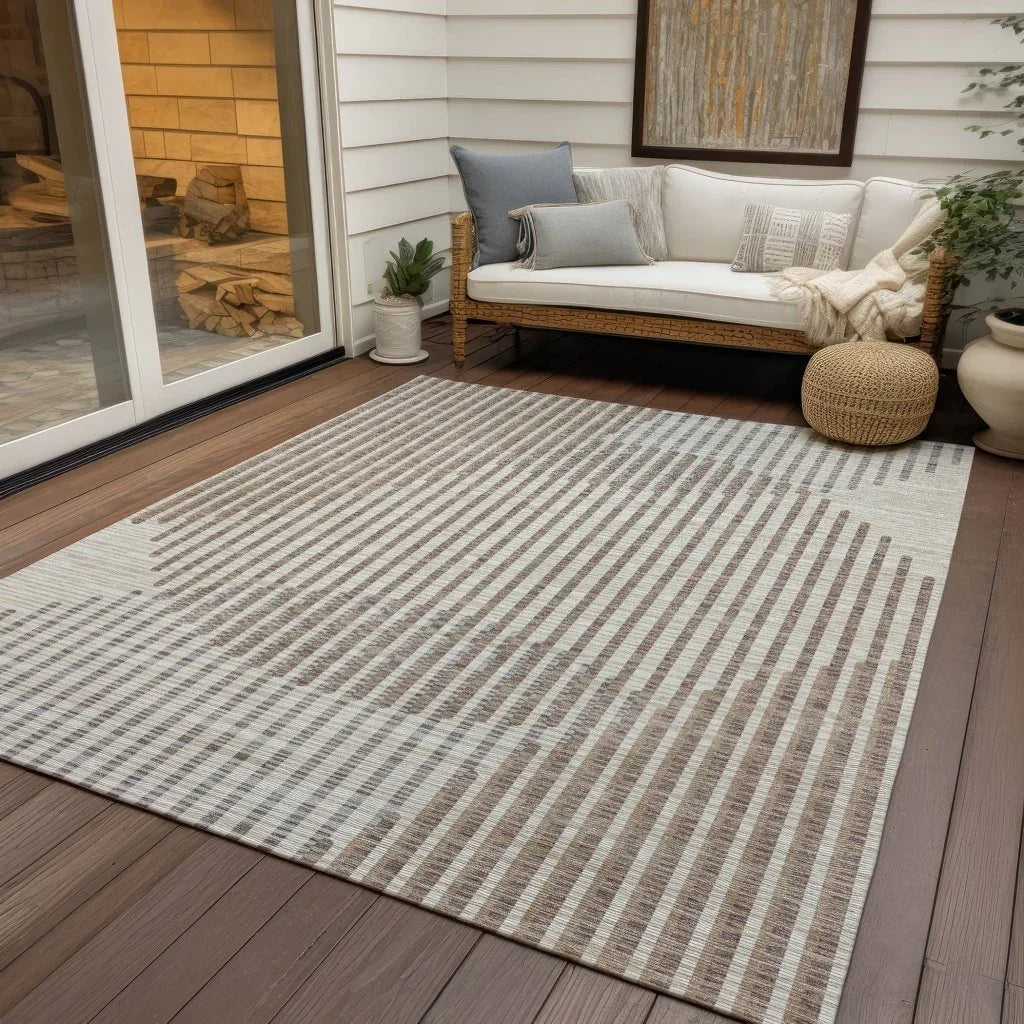 Elowen Beige Washable Indoor-Outdoor Rug-Outdoor Rugs-LOOMLAN Rugs-LOOMLAN