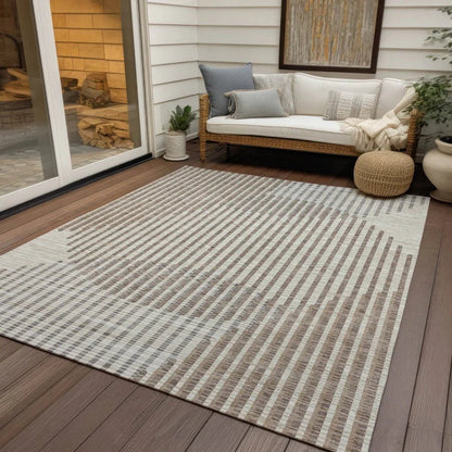 Elowen Beige Washable Indoor-Outdoor Rug-Outdoor Rugs-LOOMLAN Rugs-LOOMLAN