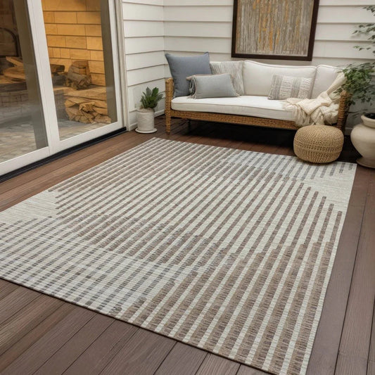 Elowen Beige Washable Indoor-Outdoor Rug-Outdoor Rugs-LOOMLAN Rugs-LOOMLAN