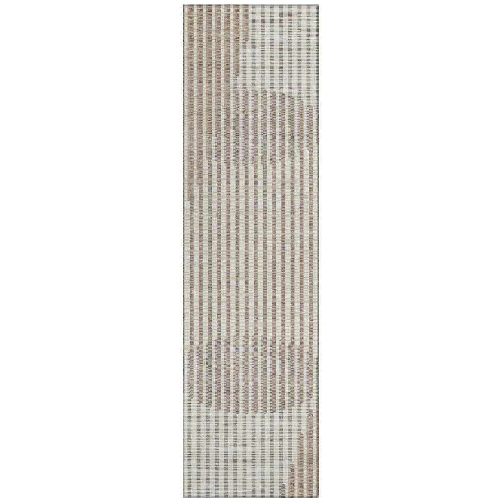 Elowen Beige Washable Indoor-Outdoor Rug-Outdoor Rugs-LOOMLAN Rugs-2'3" x 7'6"-LOOMLAN