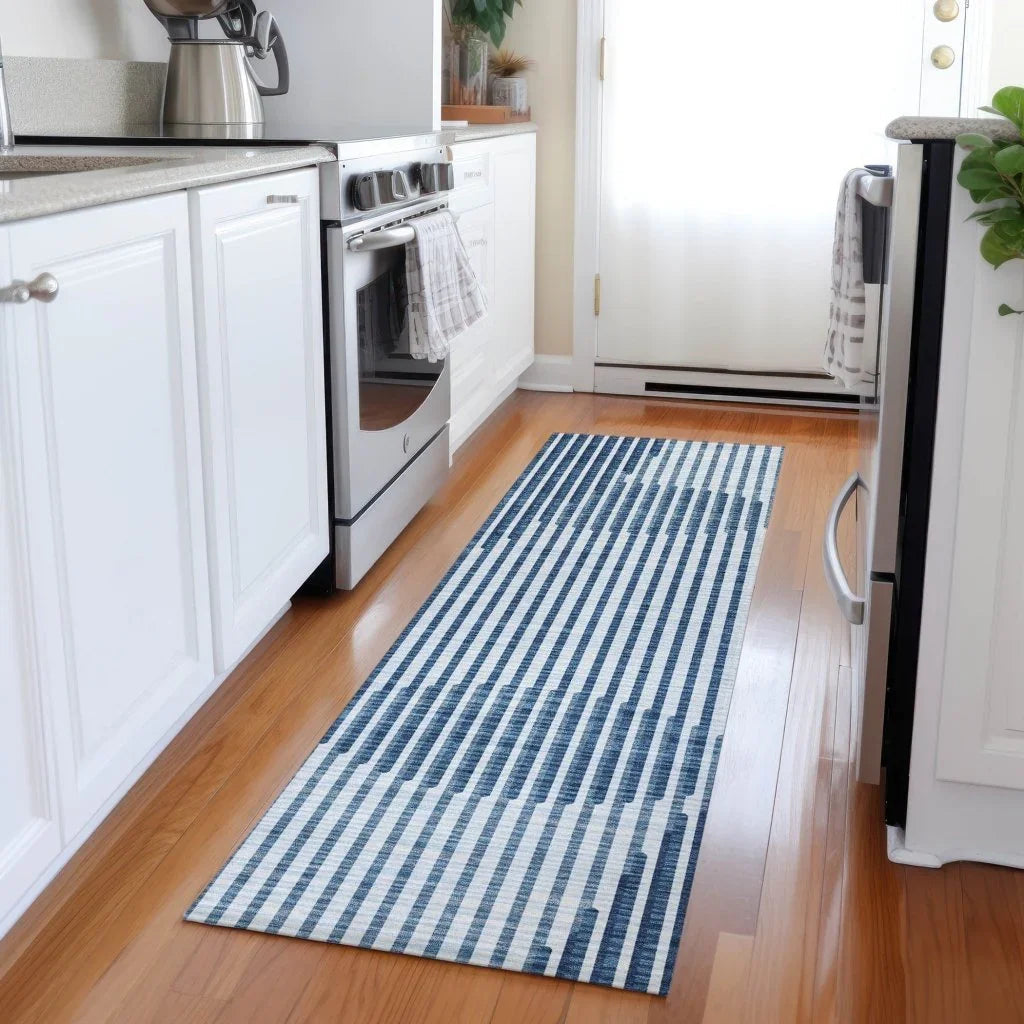 Elowen Blue Washable Indoor-Outdoor Rug-Outdoor Rugs-LOOMLAN Rugs-LOOMLAN