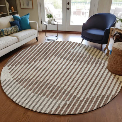 Elowen Brown Washable Indoor-Outdoor Rug-Outdoor Rugs-LOOMLAN Rugs-LOOMLAN