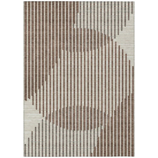 Elowen Brown Washable Indoor-Outdoor Rug-Outdoor Rugs-LOOMLAN Rugs-2'6" x 3'10"-LOOMLAN