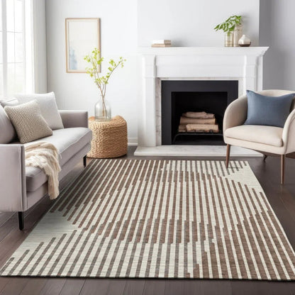 Elowen Brown Washable Indoor-Outdoor Rug-Outdoor Rugs-LOOMLAN Rugs-LOOMLAN