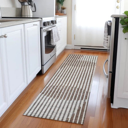 Elowen Brown Washable Indoor-Outdoor Rug-Outdoor Rugs-LOOMLAN Rugs-LOOMLAN