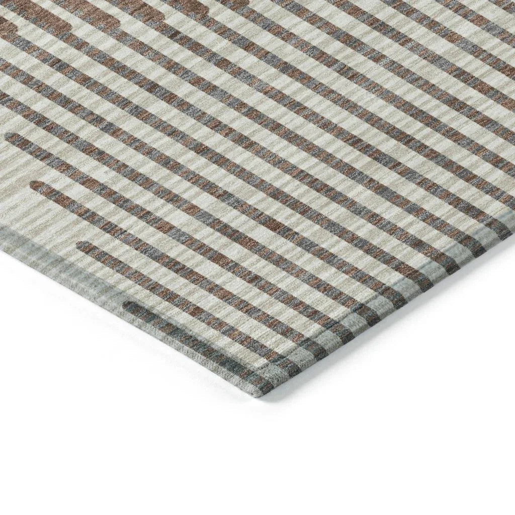 Elowen Brown Washable Indoor-Outdoor Rug-Outdoor Rugs-LOOMLAN Rugs-LOOMLAN