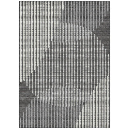 Elowen Charcoal Washable Indoor-Outdoor Rug-Outdoor Rugs-LOOMLAN Rugs-2'6" x 3'10"-LOOMLAN