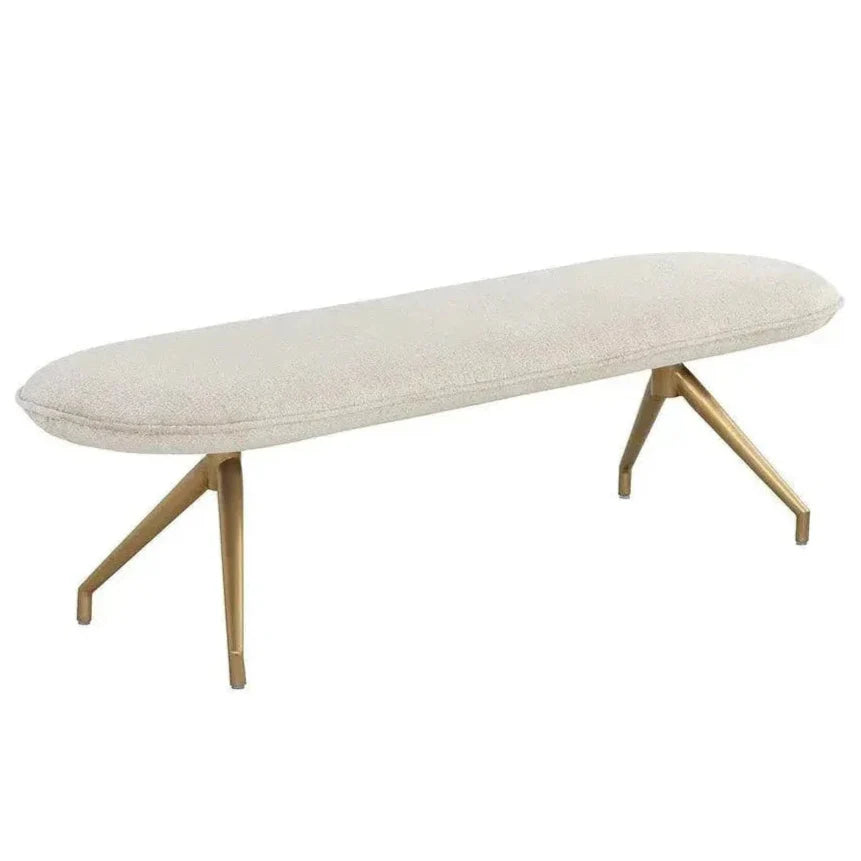 Elowen Fabric OvalBackless Bench - LOOMLAN - SUNPAN - Bedroom Benches