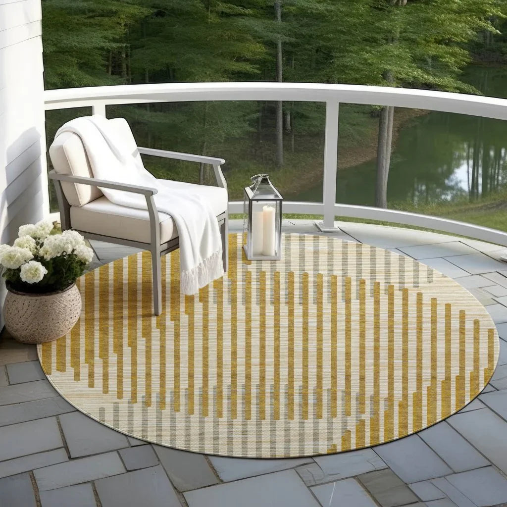 Elowen Gold Washable Indoor-Outdoor Rug-Outdoor Rugs-LOOMLAN Rugs-LOOMLAN