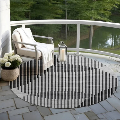 Elowen Gray Washable Indoor-Outdoor Rug-Outdoor Rugs-LOOMLAN Rugs-LOOMLAN