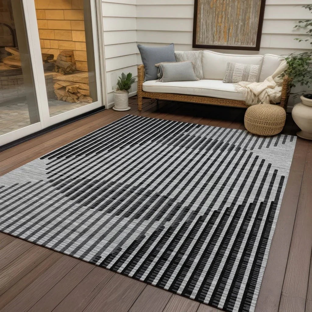 Elowen Gray Washable Indoor-Outdoor Rug-Outdoor Rugs-LOOMLAN Rugs-LOOMLAN
