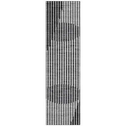 Elowen Gray Washable Indoor-Outdoor Rug-Outdoor Rugs-LOOMLAN Rugs-2'3" x 7'6"-LOOMLAN