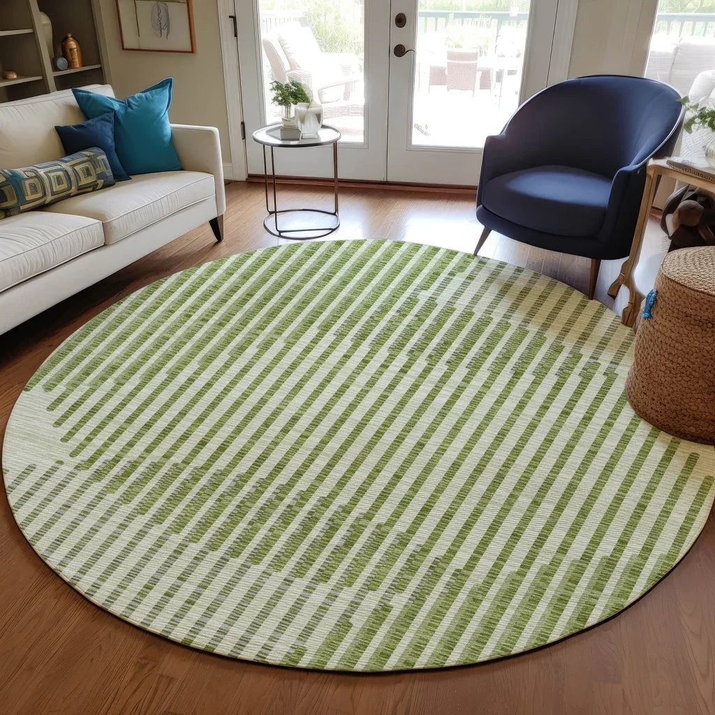 Elowen Green Washable Indoor-Outdoor Rug-Outdoor Rugs-LOOMLAN Rugs-LOOMLAN