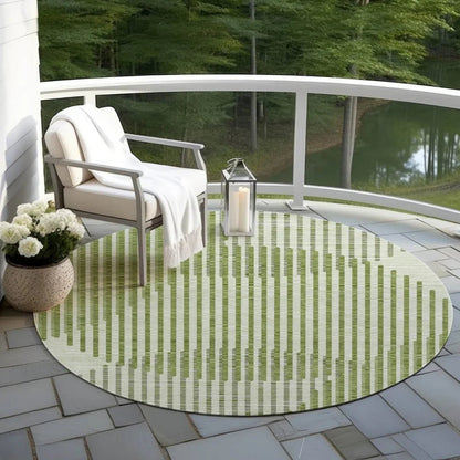 Elowen Green Washable Indoor-Outdoor Rug-Outdoor Rugs-LOOMLAN Rugs-LOOMLAN