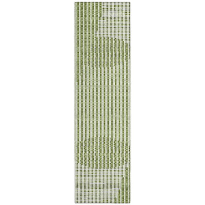 Elowen Green Washable Indoor-Outdoor Rug-Outdoor Rugs-LOOMLAN Rugs-2'3" x 7'6"-LOOMLAN