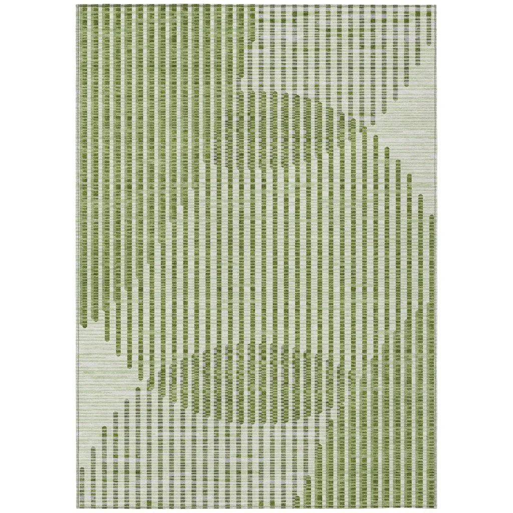 Elowen Green Washable Indoor-Outdoor Rug-Outdoor Rugs-LOOMLAN Rugs-2'6" x 3'10"-LOOMLAN