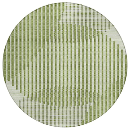 Elowen Green Washable Indoor-Outdoor Rug-Outdoor Rugs-LOOMLAN Rugs-8' x 8'-LOOMLAN