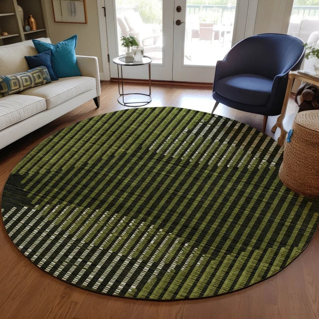 Elowen Olive Washable Indoor-Outdoor Rug-Outdoor Rugs-LOOMLAN Rugs-LOOMLAN