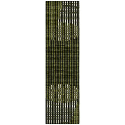 Elowen Olive Washable Indoor-Outdoor Rug-Outdoor Rugs-LOOMLAN Rugs-2'3" x 7'6"-LOOMLAN
