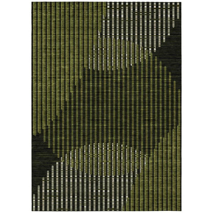 Elowen Olive Washable Indoor-Outdoor Rug-Outdoor Rugs-LOOMLAN Rugs-2'6" x 3'10"-LOOMLAN