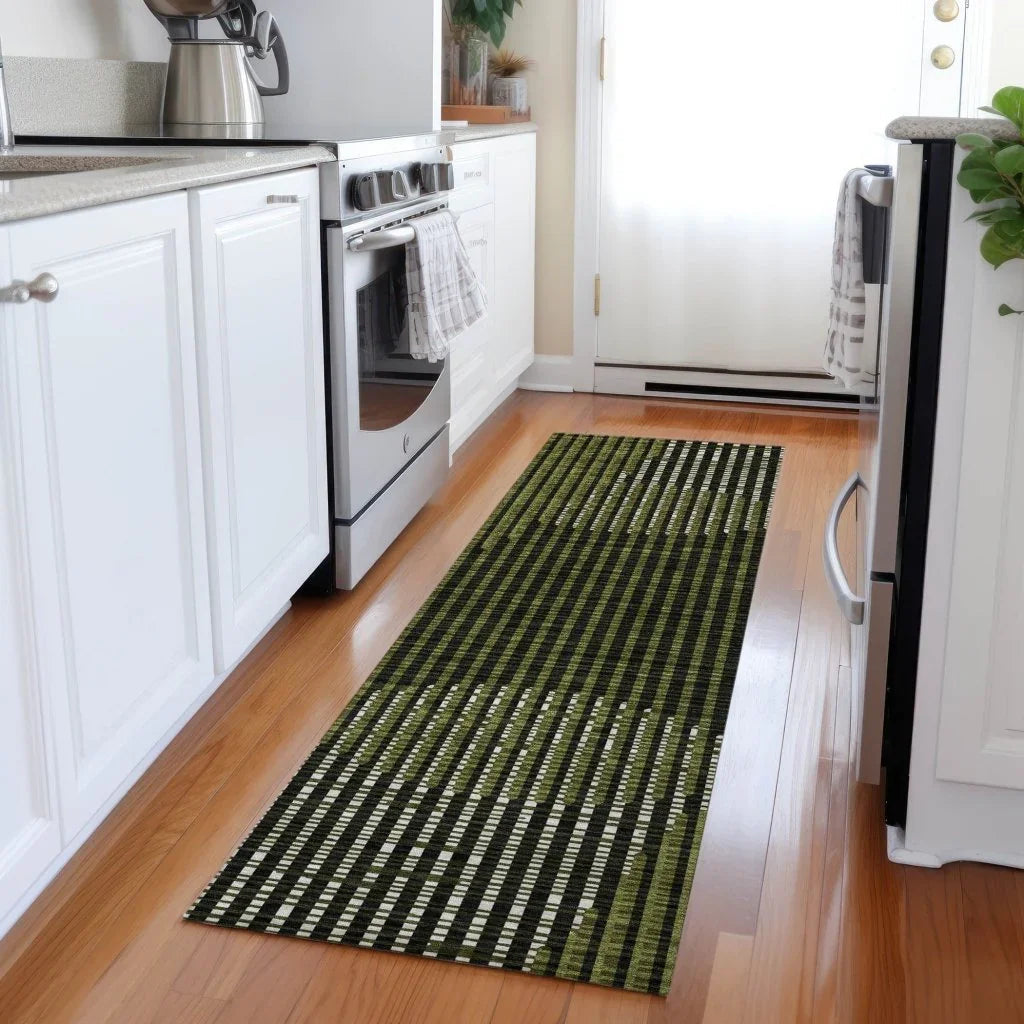 Elowen Olive Washable Indoor-Outdoor Rug-Outdoor Rugs-LOOMLAN Rugs-LOOMLAN