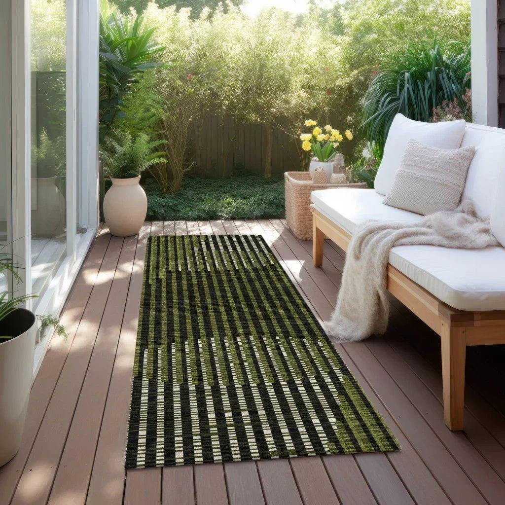 Elowen Olive Washable Indoor-Outdoor Rug-Outdoor Rugs-LOOMLAN Rugs-LOOMLAN