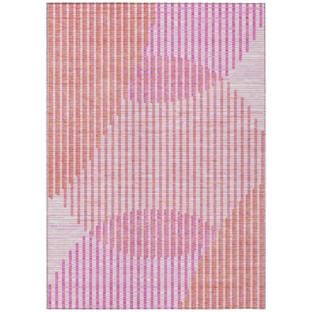 Elowen Pink Washable Indoor-Outdoor Rug-Outdoor Rugs-LOOMLAN Rugs-2'6" x 3'10"-LOOMLAN