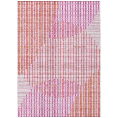 Elowen Pink Washable Indoor-Outdoor Rug-Outdoor Rugs-LOOMLAN Rugs-2'6" x 3'10"-LOOMLAN