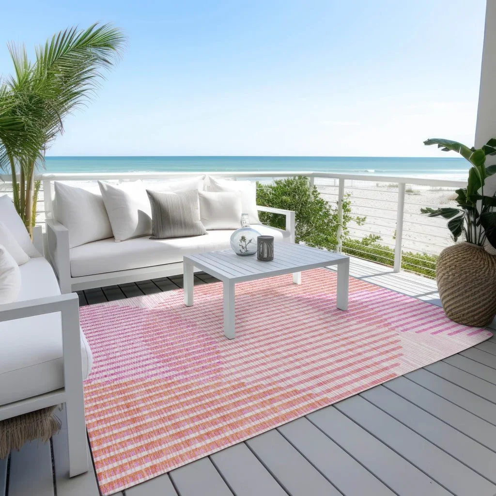 Elowen Pink Washable Indoor-Outdoor Rug-Outdoor Rugs-LOOMLAN Rugs-LOOMLAN