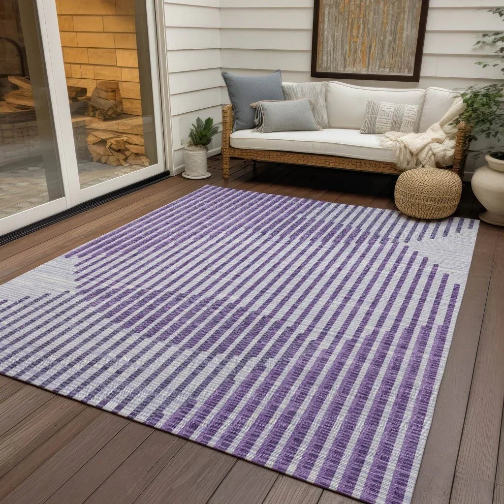 Elowen Purple Washable Indoor-Outdoor Rug-Outdoor Rugs-LOOMLAN Rugs-LOOMLAN