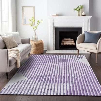 Elowen Purple Washable Indoor-Outdoor Rug-Outdoor Rugs-LOOMLAN Rugs-LOOMLAN