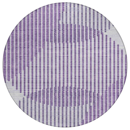 Elowen Purple Washable Indoor-Outdoor Rug-Outdoor Rugs-LOOMLAN Rugs-8' x 8'-LOOMLAN