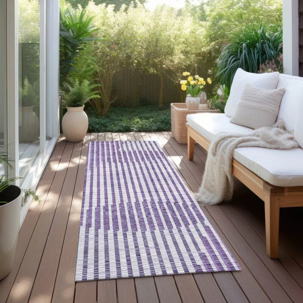 Elowen Purple Washable Indoor-Outdoor Rug-Outdoor Rugs-LOOMLAN Rugs-LOOMLAN