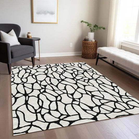 Elowira Ivory Washable Indoor-Outdoor Rug-Outdoor Rugs-LOOMLAN Rugs-LOOMLAN