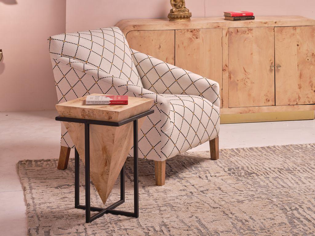 Elsinra Wooden Square Accent Table