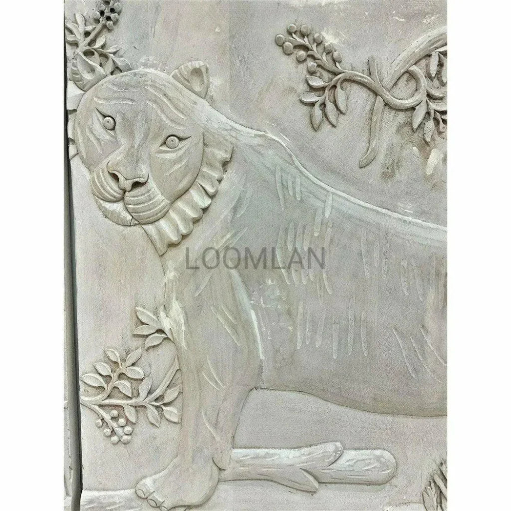 Mother Nature White Sideboard Tiger Front Doors - LOOMLAN - LOOMLAN - Sideboards