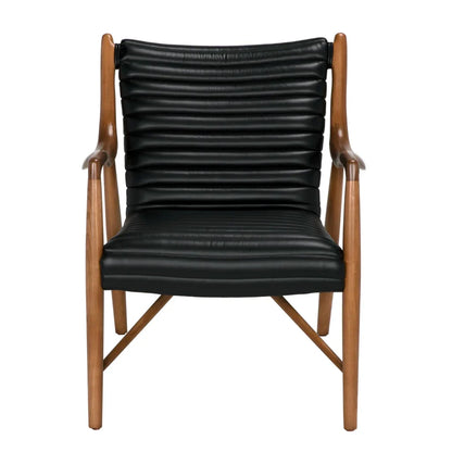 Elton Top - Grain Leather Black Chair - LOOMLAN - Noir - Club Chairs