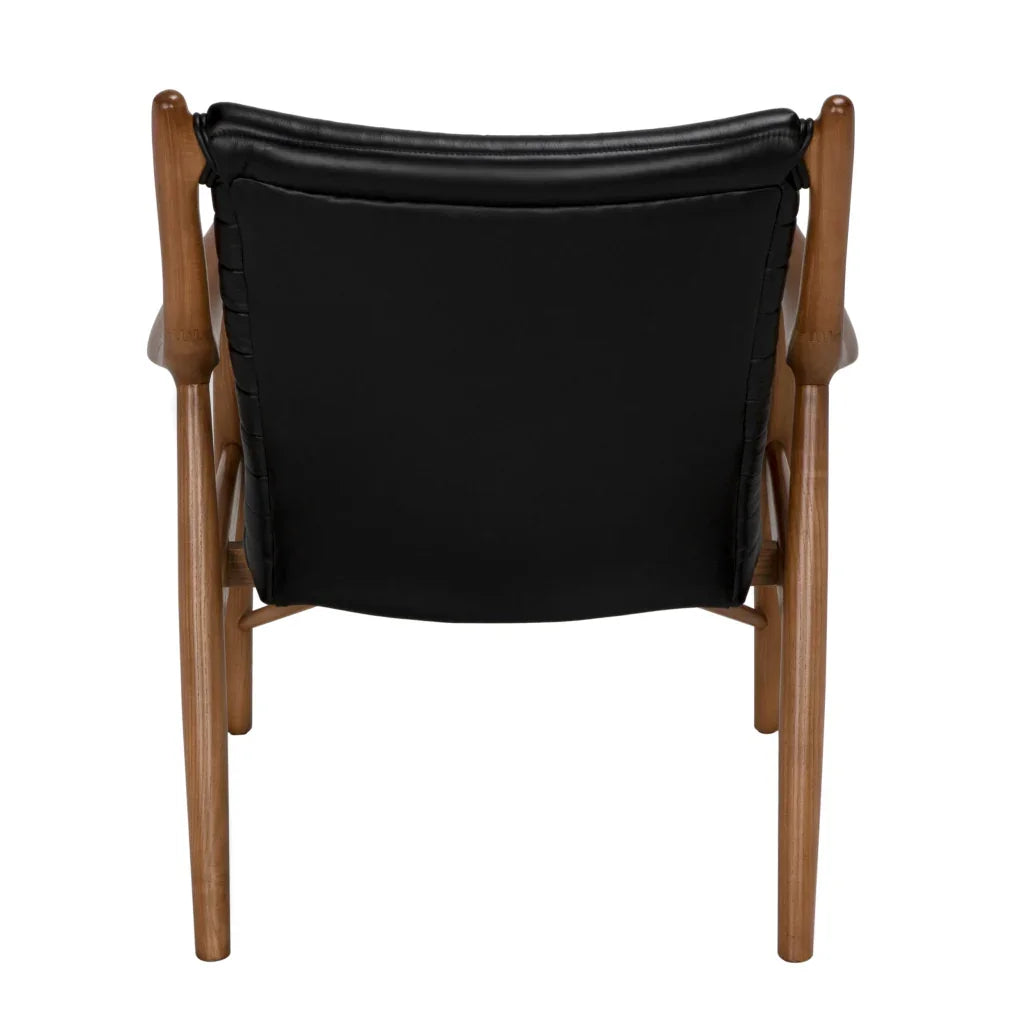 Elton Top - Grain Leather Black Chair - LOOMLAN - Noir - Club Chairs