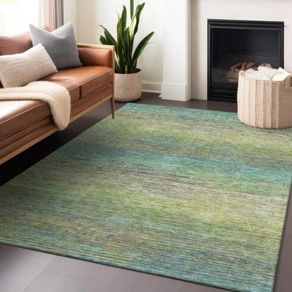 Elu Green Washable Indoor - Outdoor Rug - LOOMLAN - LOOMLAN Rugs - Outdoor Rugs