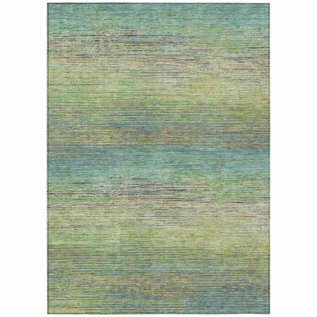 Elu Green Washable Indoor - Outdoor Rug - LOOMLAN - LOOMLAN Rugs - Outdoor Rugs