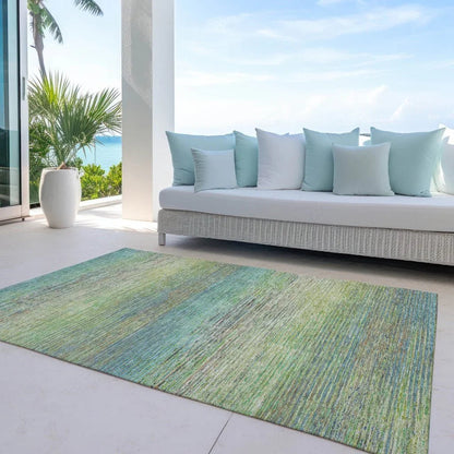 Elu Green Washable Indoor - Outdoor Rug - LOOMLAN - LOOMLAN Rugs - Outdoor Rugs