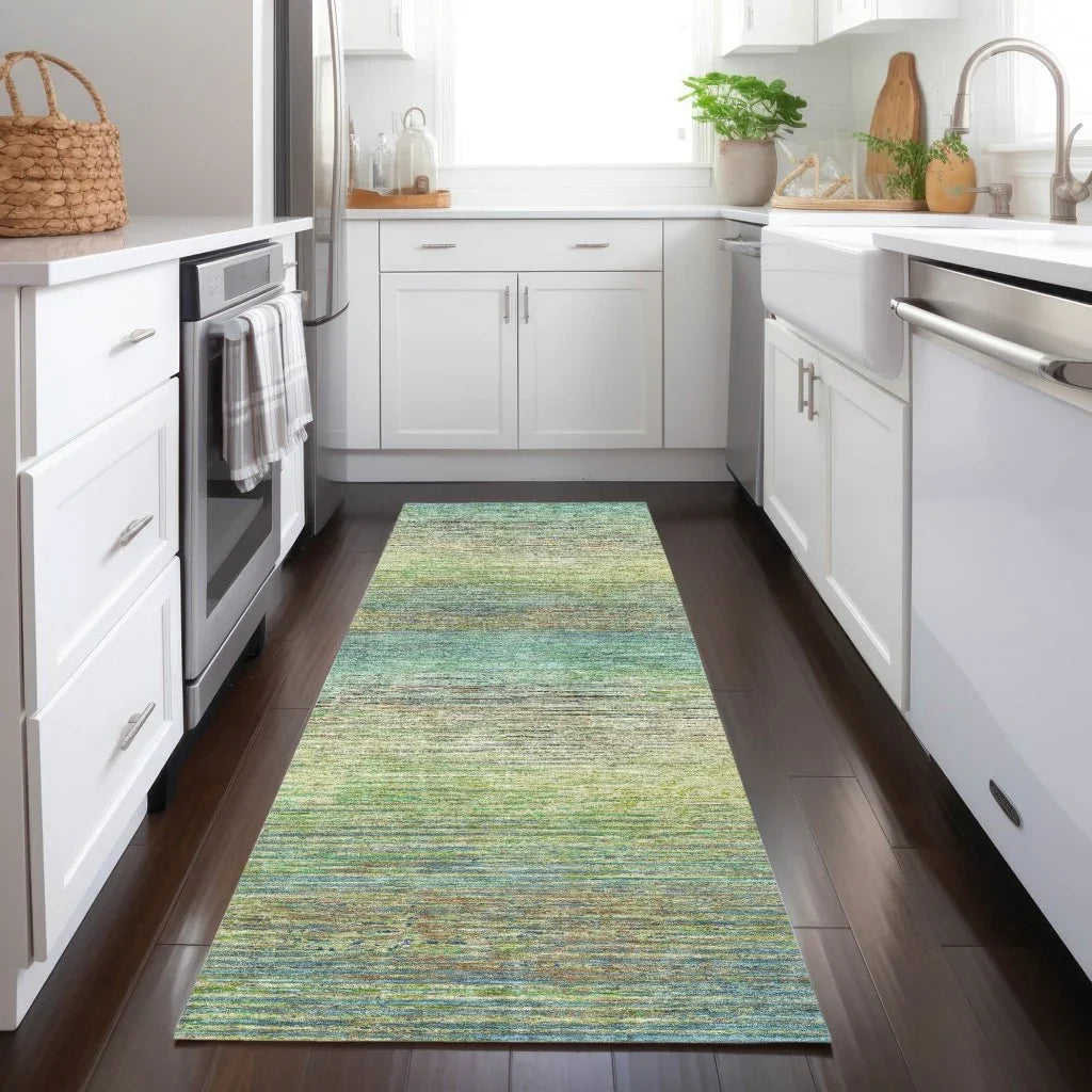 Elu Green Washable Indoor - Outdoor Rug - LOOMLAN - LOOMLAN Rugs - Outdoor Rugs