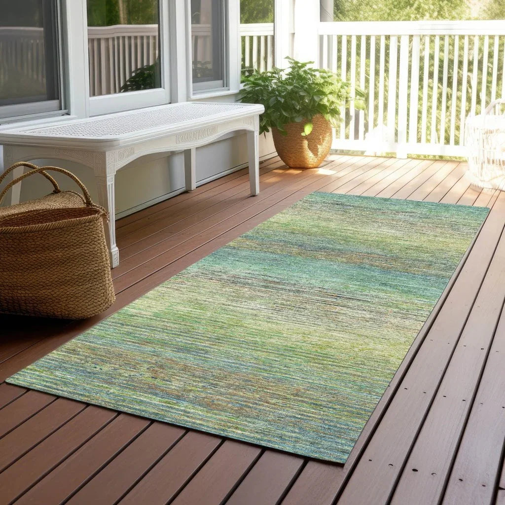 Elu Green Washable Indoor - Outdoor Rug - LOOMLAN - LOOMLAN Rugs - Outdoor Rugs
